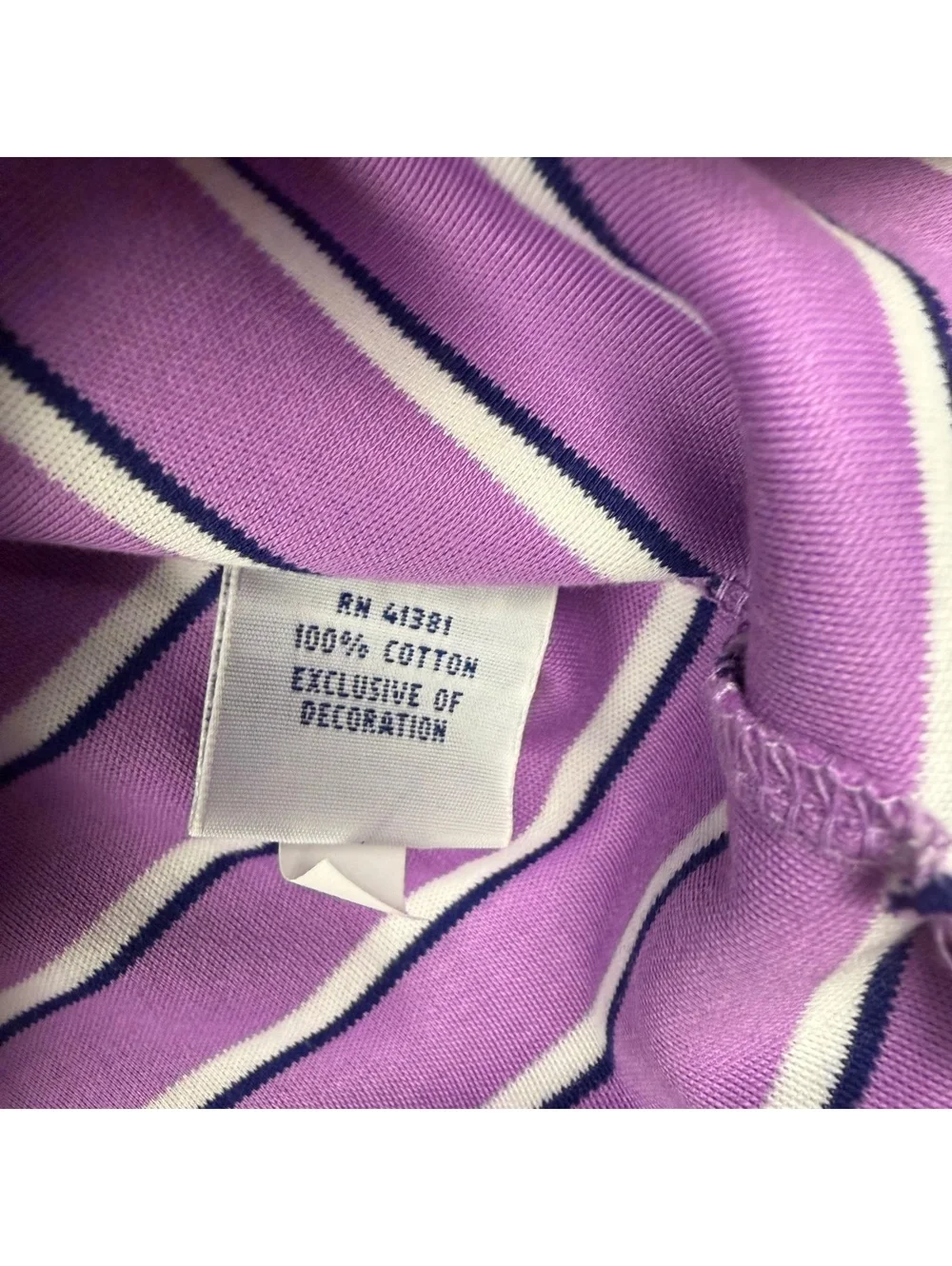 Polo Ralph Lauren Pima Soft Touch Polo Shirt Violet Navy Blue Stripe Size XL 761